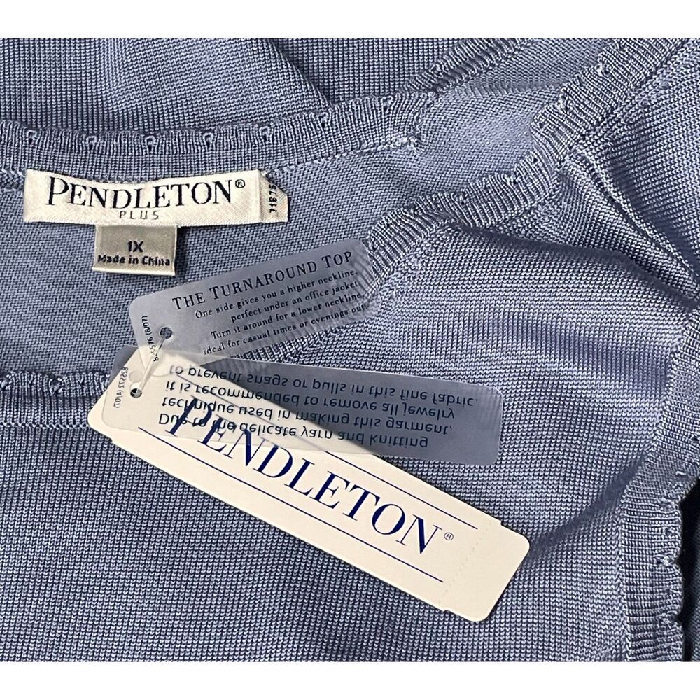 Pendleton Plus 1X Silk Blend Reversible Turnaround Top Lavender Sleeveless NWT - Picture 7 of 9